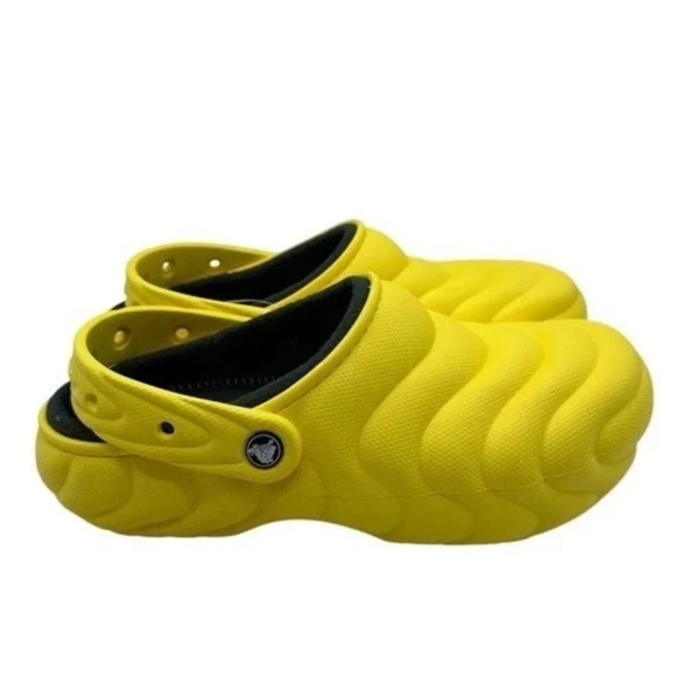 Crocs Classic Lined Overpuff Clogs Cyber‎ Yellow 210059-77J Sz 10M 12W